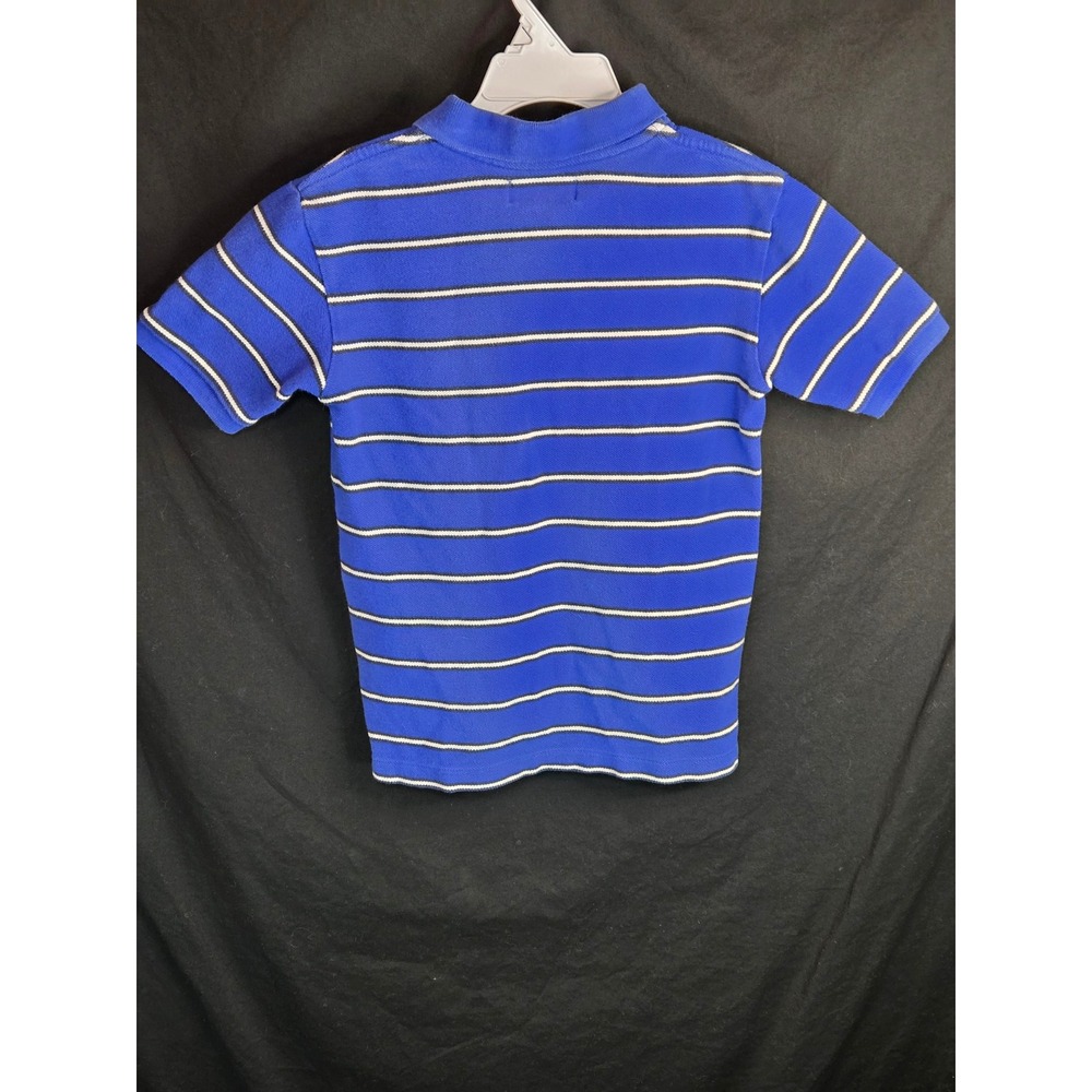 Polo Ralph Lauren Kids Blue Striped Short Sleeve Polo Shirt Yellow Pony Size 5 - Picture 6 of 7